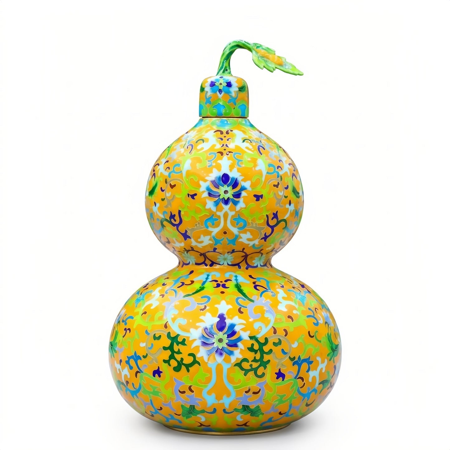Hulu Radiance Gold Luxus Vase in Cloisonné-Kunst