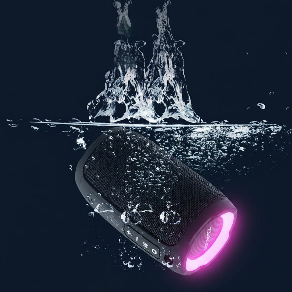 Wasserdichter Bluetooth-Lautsprecher mit LED-Beleuchtung für kabellosen Musikgenuss drinnen und draußen